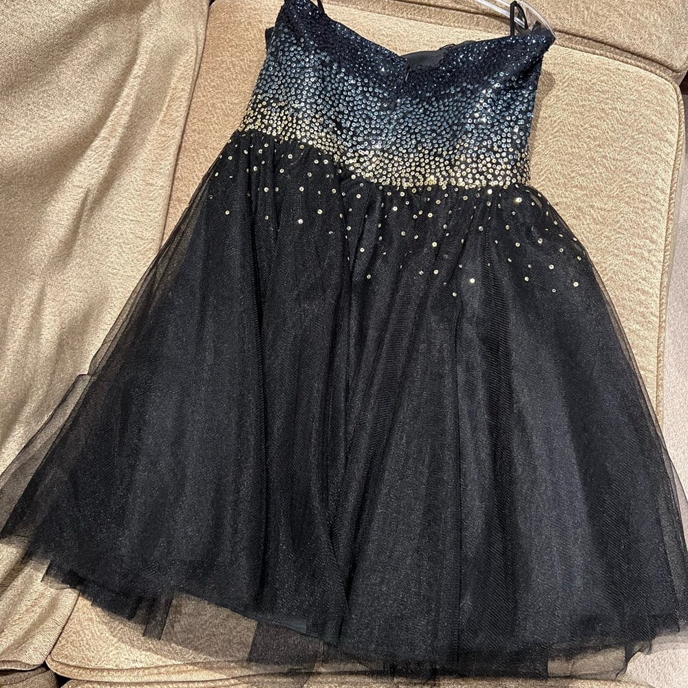 Beautiful Black Prom Dress with Sequins